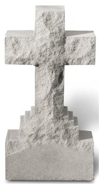 Cement cross statue perfect for outdoor use or for in the garden